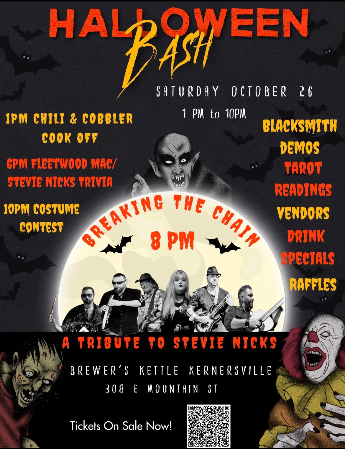 Halloween Bash! Breaking the Chain Stevie Nicks Tribute - 8pm (See event page for ALL day events)