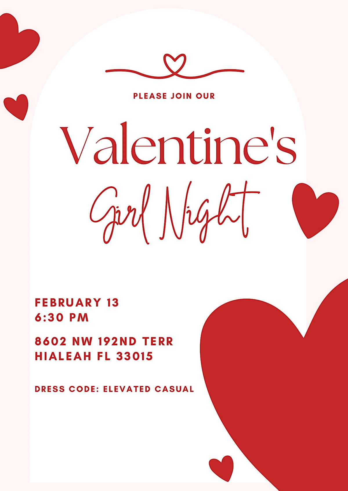 Galentines dinner 8602 NW 192nd Terrace, Hialeah, FL February 13, 2024