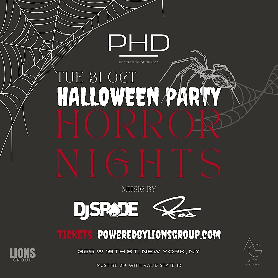 HORROR NIGHTS PHD rooftop Halloween Party PHD Rooftop Lounge at