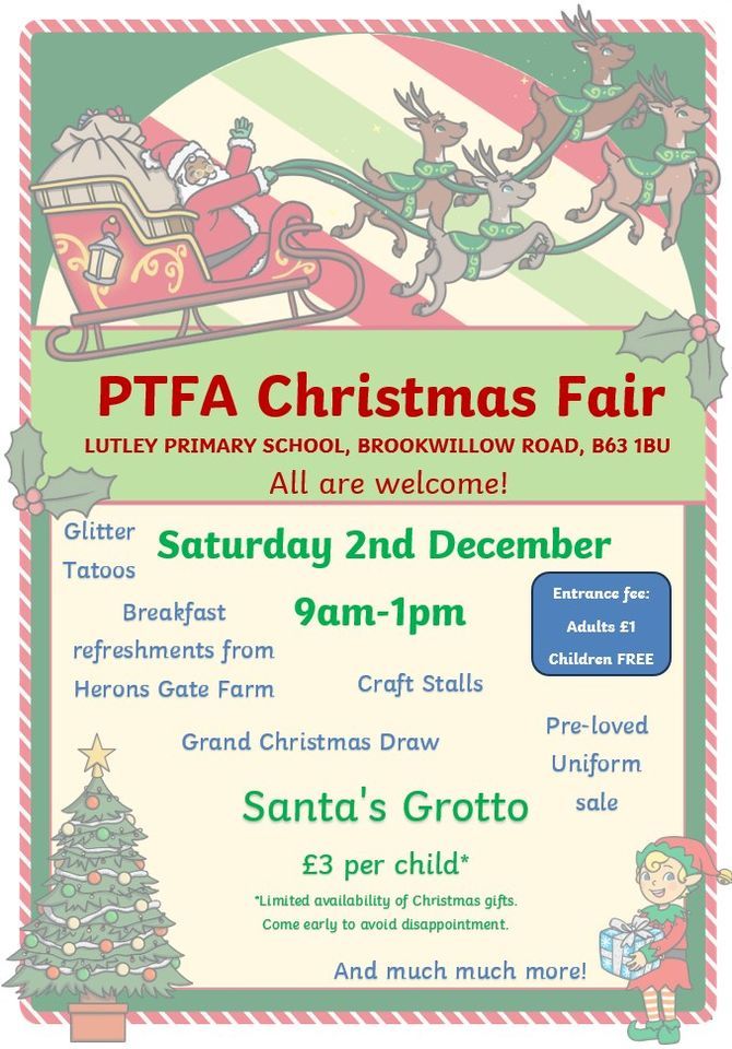 PTFA Christmas Fair | Lutley Primary School PTFA | December 2, 2023
