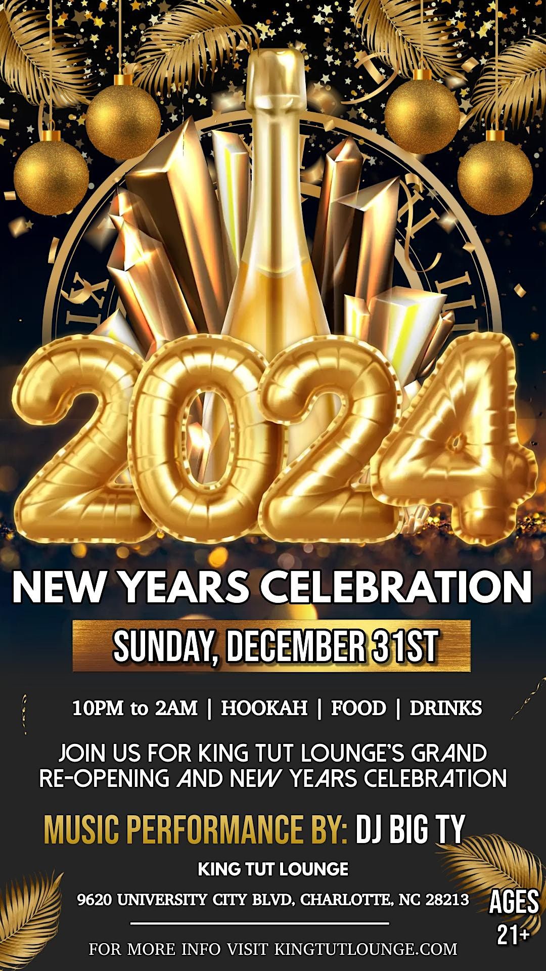 King Tut Grand Opening New Years Eve Party(R&B & Poetry + NYE