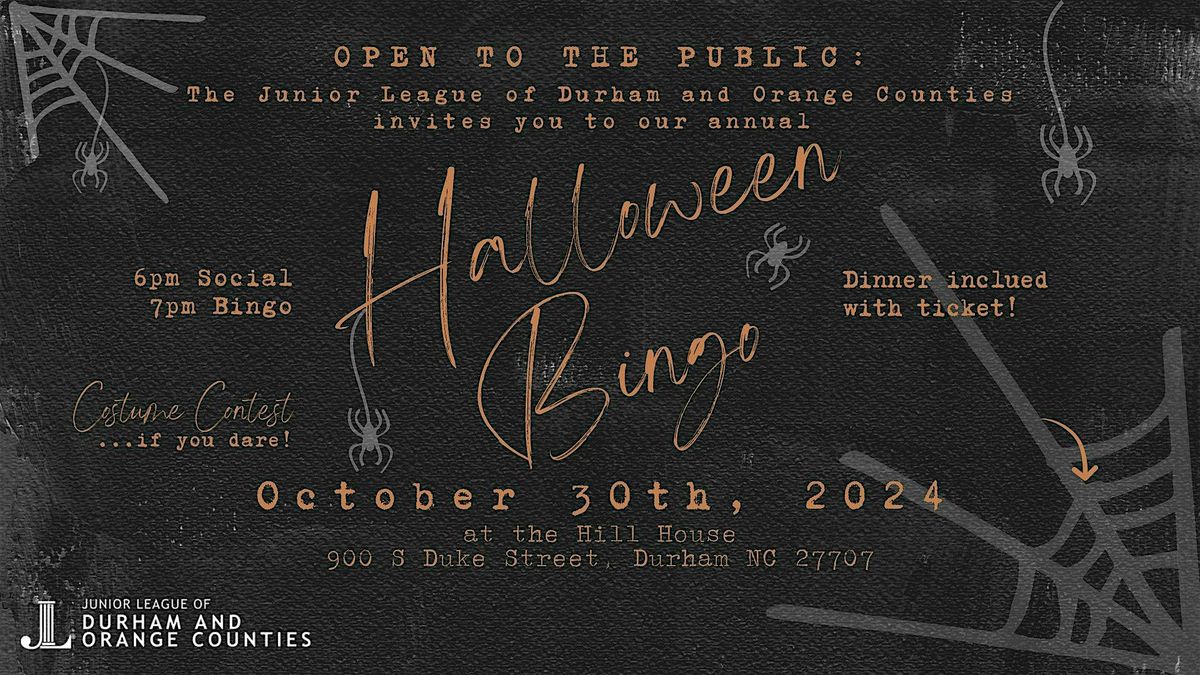 Annual JLDOC Halloween Bingo Fundraiser