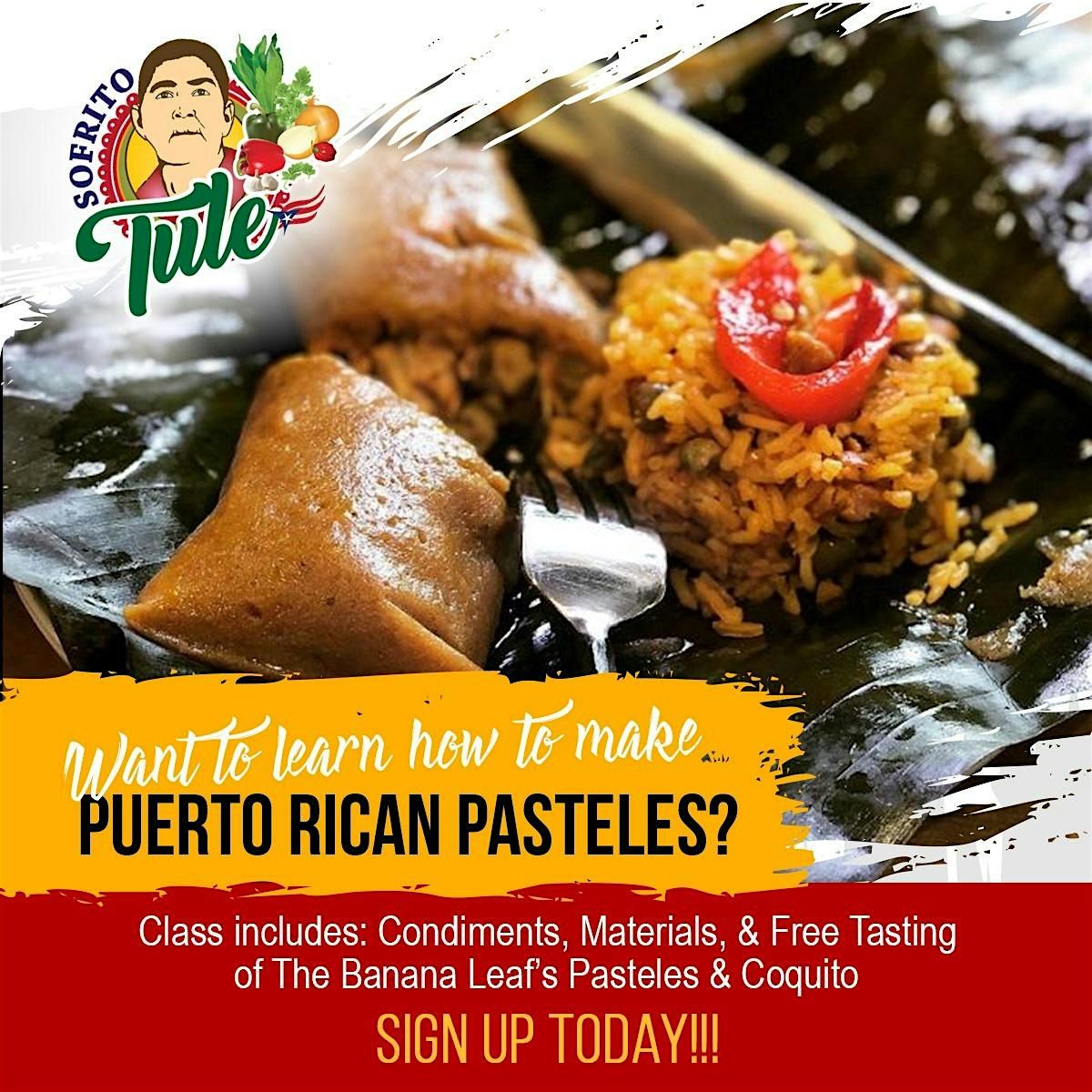 InPerson Puerto Rican Pasteles Class Confetti Party Place, Bronx, NY