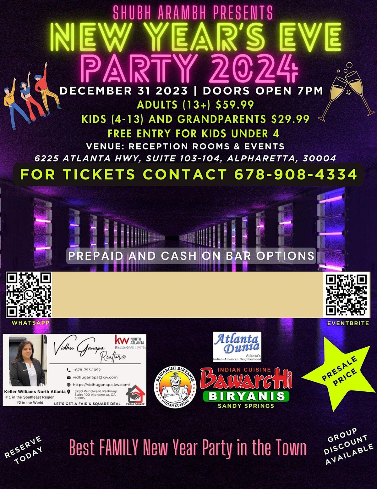 New Years Eve 2024 Reception Room & Events, Alpharetta, GA December