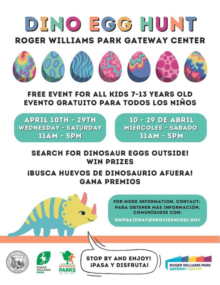 Roger Williams Park Gateway Center Dino Egg Hunt | 1197 Broad St ...