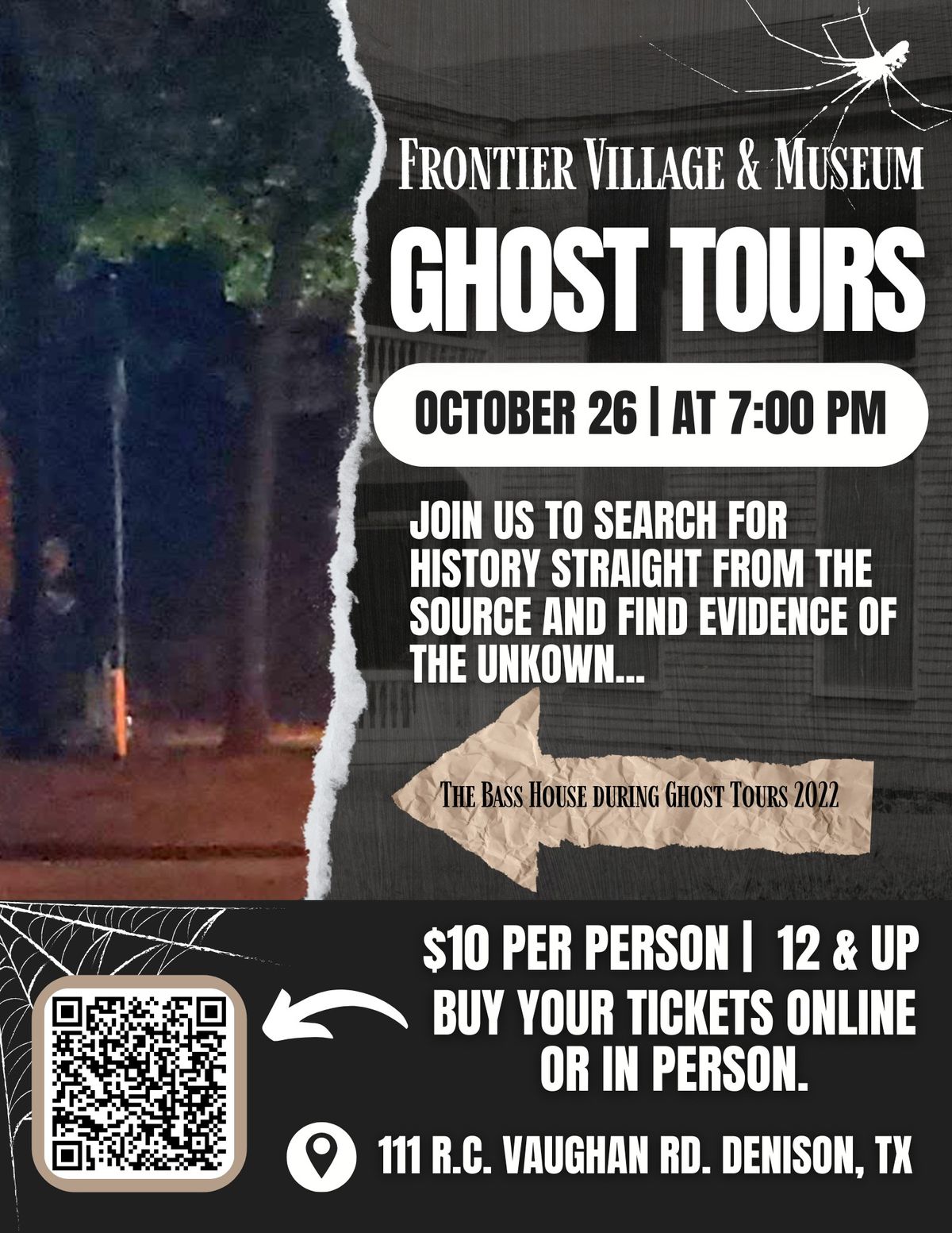 Frontier Village Ghost Tours 2024 111 RC Vaughan Dr, Denison, TX