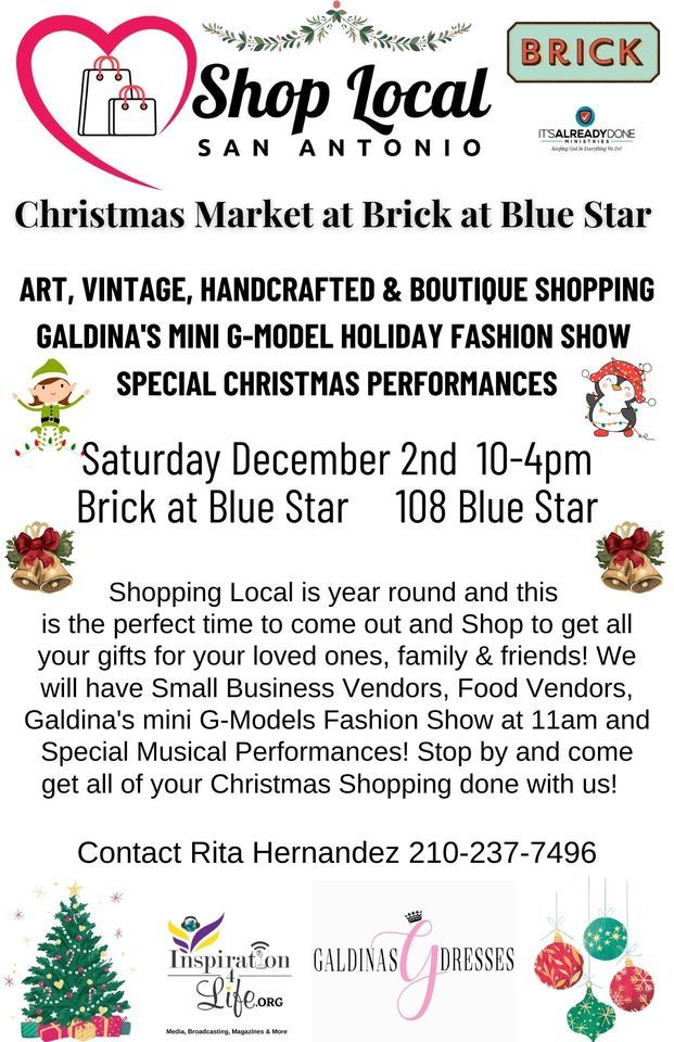 Shop Local San Antonio Christmas Market Brick at Blue Star Arts