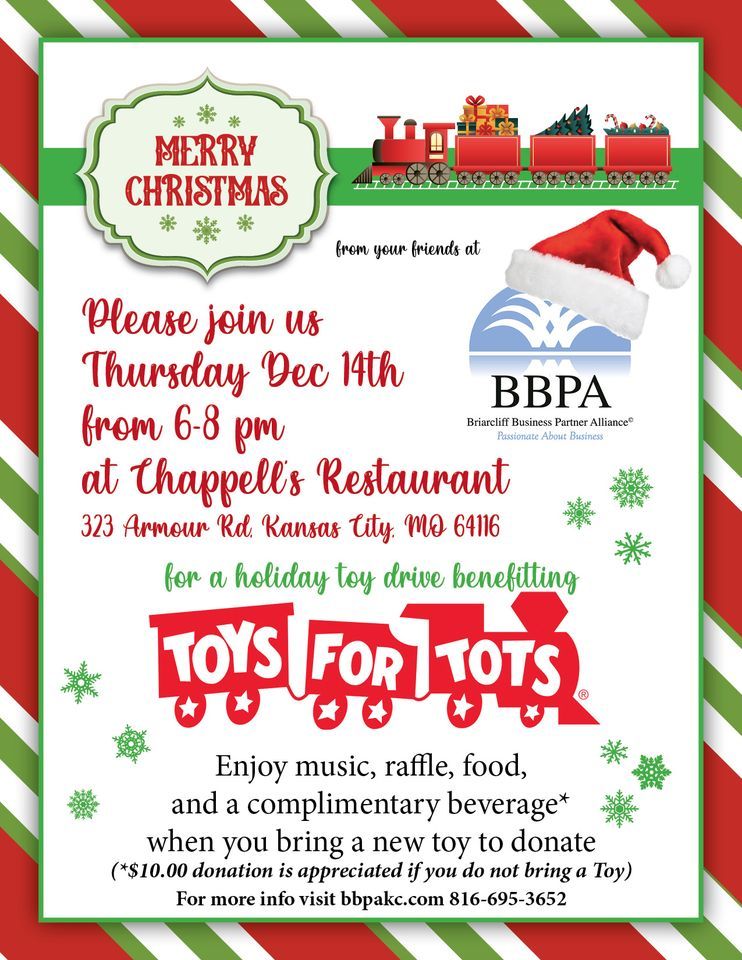 BBPA December "Happy Hours" Toys for Tots Chappell's Restaurant and