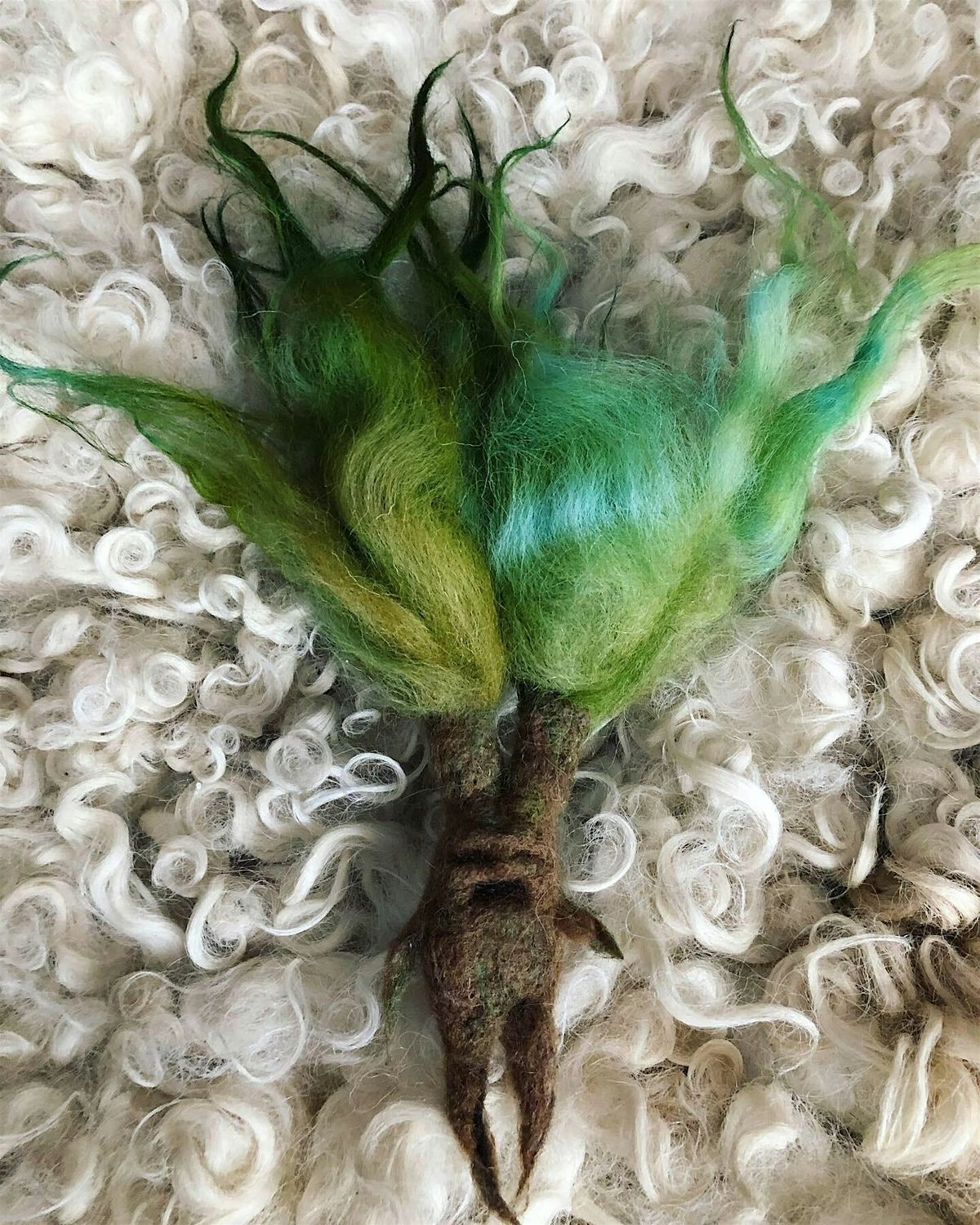 Make a Baby Mandrake! Needlefelt Class at Wool Mountain Studios