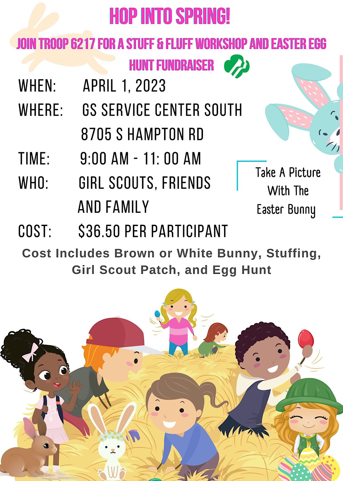 Easter Stuff & Fluff Workshop for Girl Scout Troop 6217