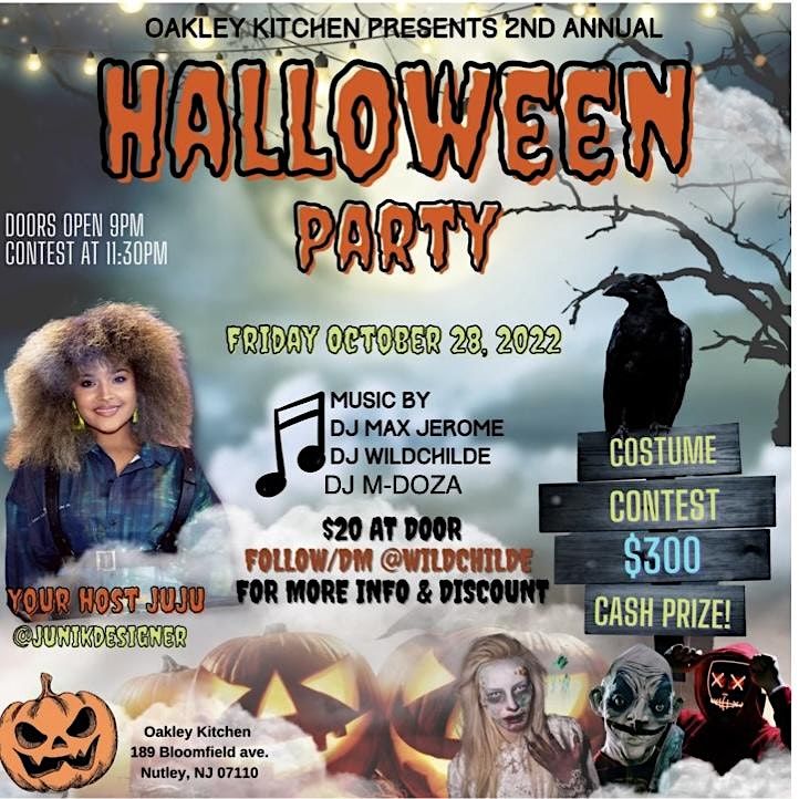 2nd annual Halloween Party | The Oakley -- Kitchen & Cocktails, Nutley, NJ  | October 28 to October 29