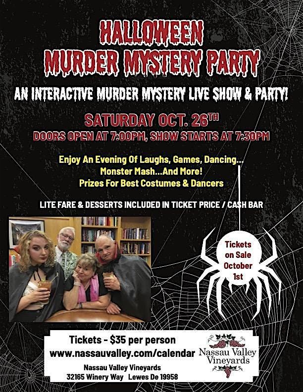 Nassau Valley Vineyards Presents - A Halloween M**der Mystery Party