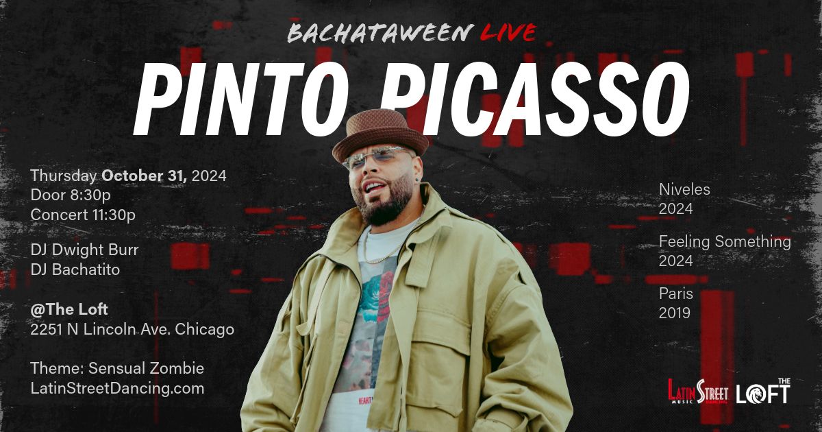 Pinto Picasso \ud83c\uddf5\ud83c\uddf7 live concert in Chicago \u2013 The Loft 10\/31 Bachataween