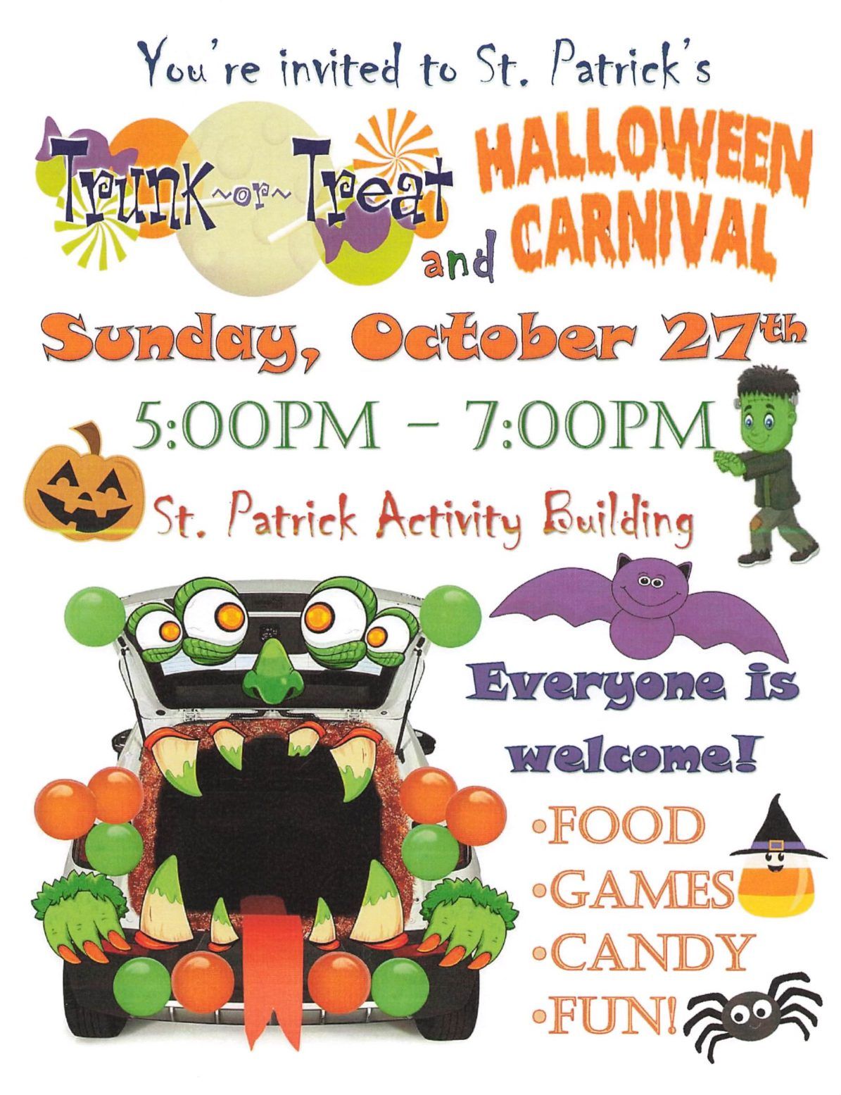 Trunk or Treat and Halloween Carnival\ud83c\udf83