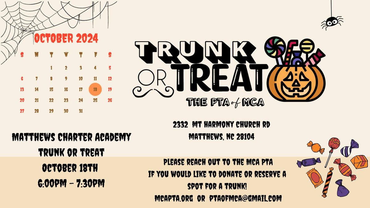 Trunk or Treat Matthews Charter Academy PTA