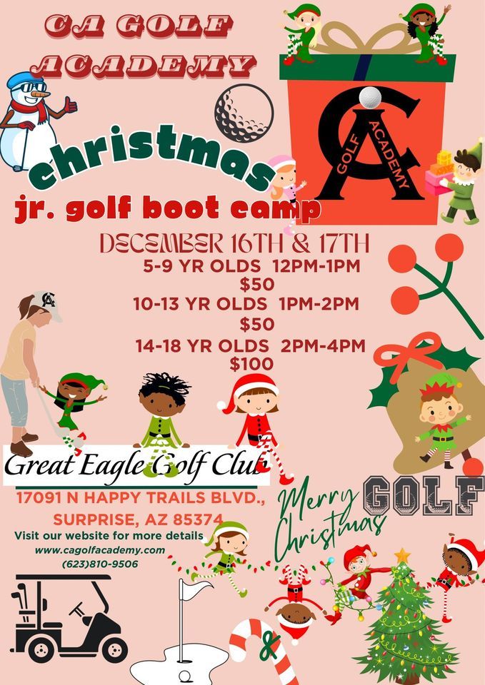 Weekend Christmas Jr. Golf Boot Camp 59 yr olds CA Golf Academy in