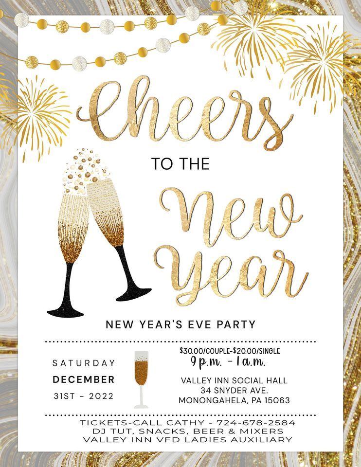 New Years Eve Party Valley Inn Social Hall, Monongahela, PA