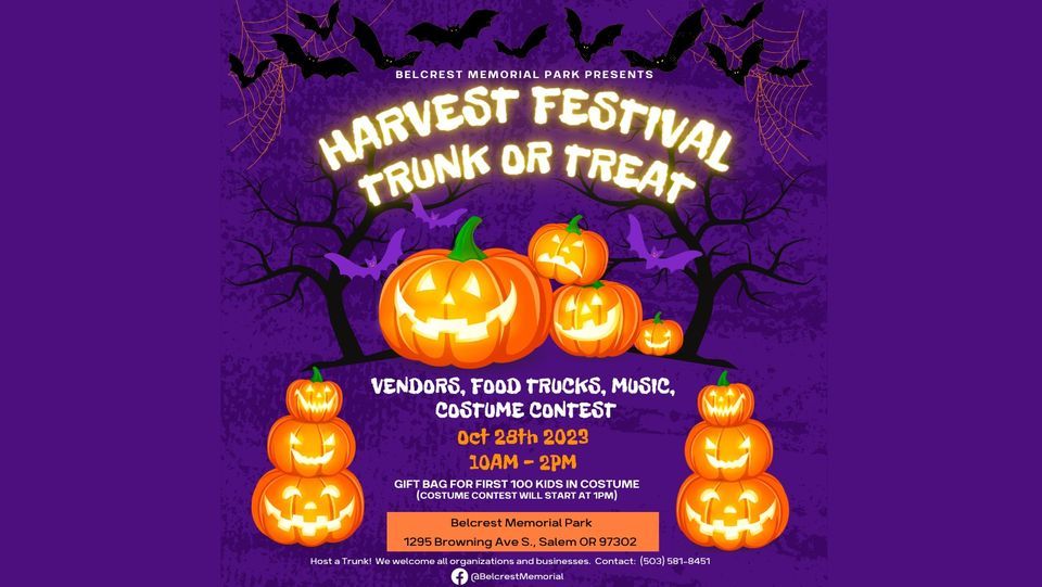 Harvest Festival Trunk or Treat Belcrest Memorial Park, Salem, OR