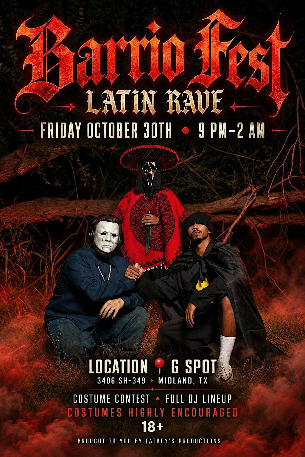 Barrio Fest- Spooky Latin Rave: 18+ Halloween Costume Party in Midland ...