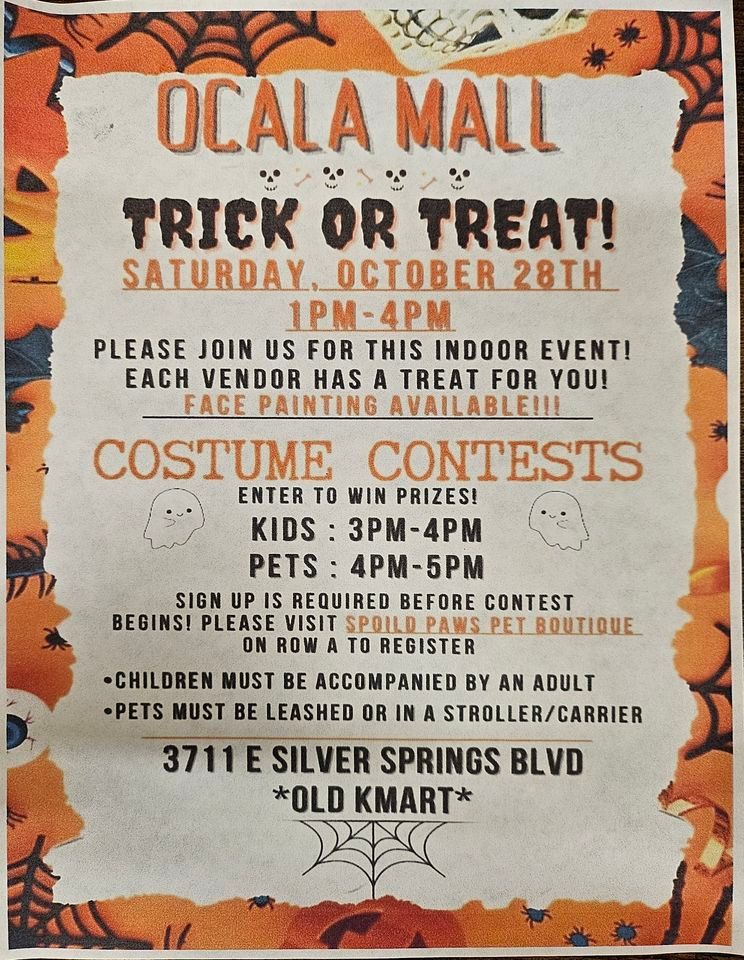 Ocala Mall Trick or Treat Ocala Mall October 28, 2023