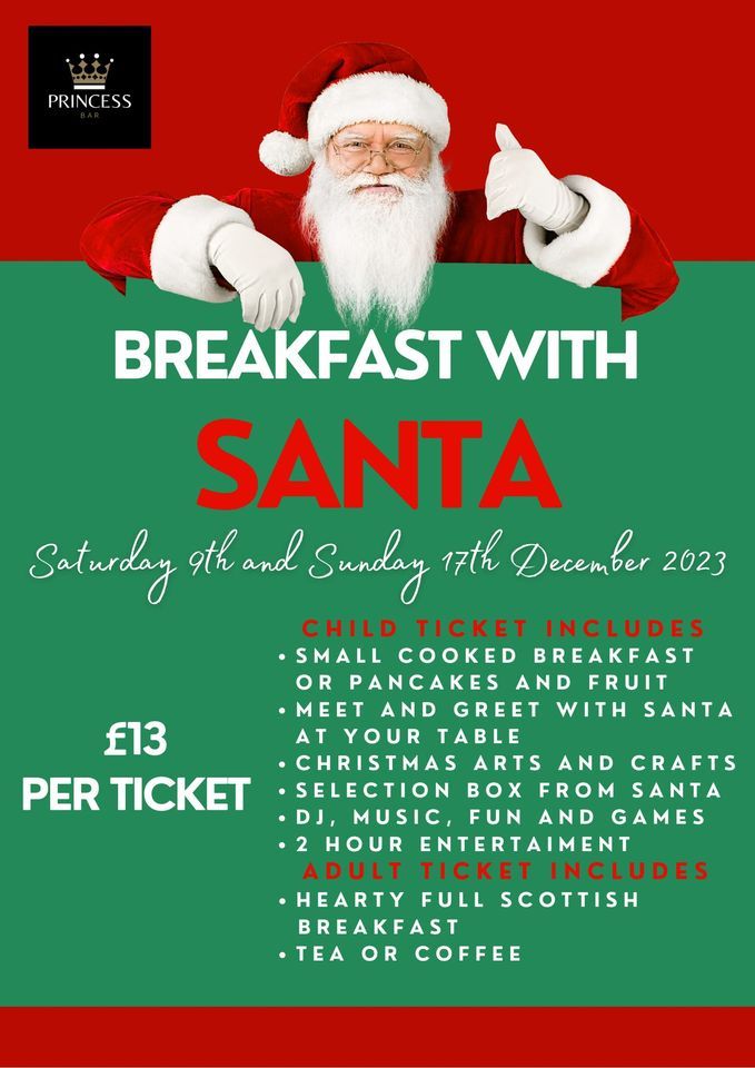 Breakfast with Santa Princess Bar, Glasgow, SC December 17, 2023