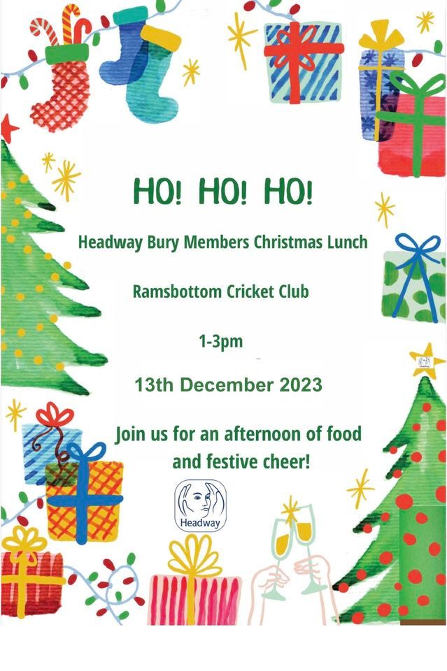 Headway Bury Christmas Meal Ramsbottom Cricket Club, Bury, EN