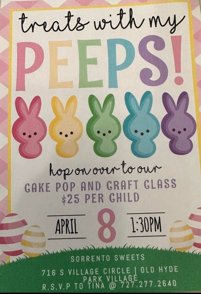 Easter Cake Pops and Crafts Class