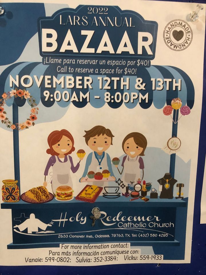 Bazaar Holy Redeemer Catholic Church, Odessa, TX November 12 to