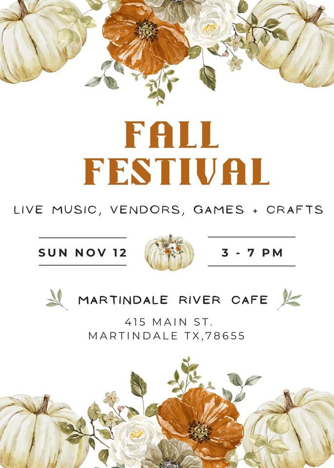 Fall Festival Martindale River Cafe November 12, 2023