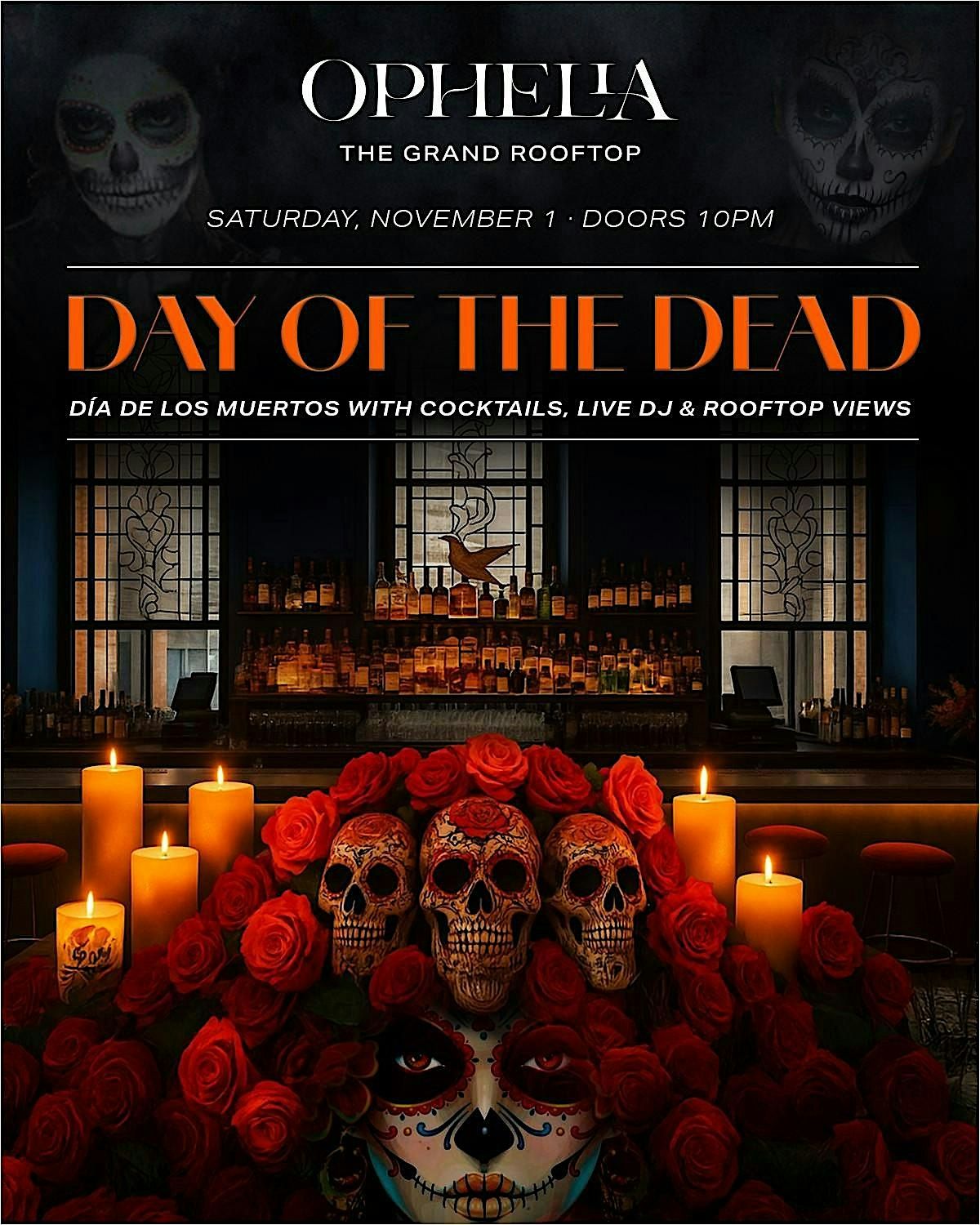 11\/1: D\u00eda de los Muertos Halloween Bash @ OPHELIA - NYC's Premier Rooftop