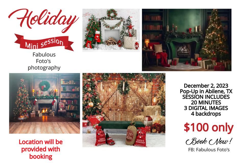 Christmas Mini PopUp session Abilene, Texas December 2, 2023