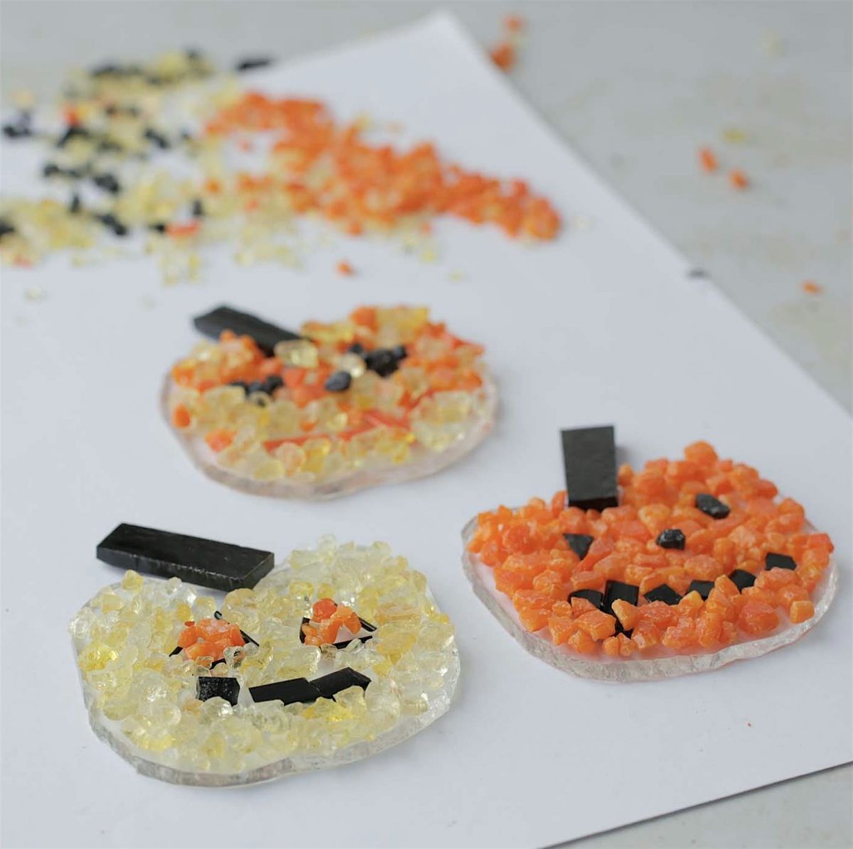 Halloween Glass Pumpkin Suncatchers