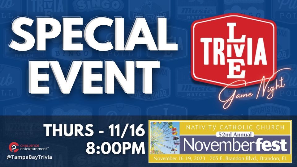 SPECIAL Live Trivia EVENT with the Nativity Catholic Church