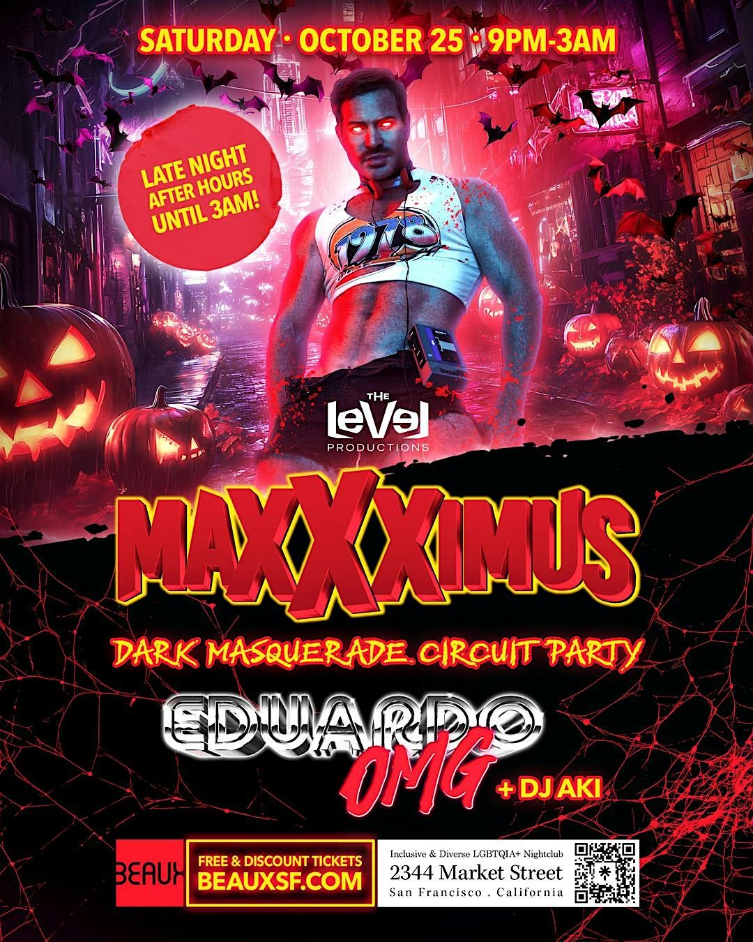 MAXXXIMUS \u2020 DJ Eduardo OMG \u2020\u00a0DJ Aki \u2020\u00a0Dark Masquerade Circuit Party til 3AM