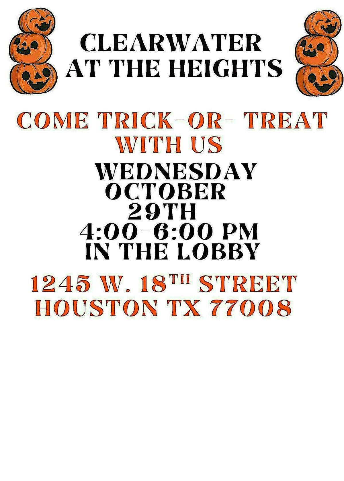 BOO- BASH  TRICK-OR-TREATING EVENT