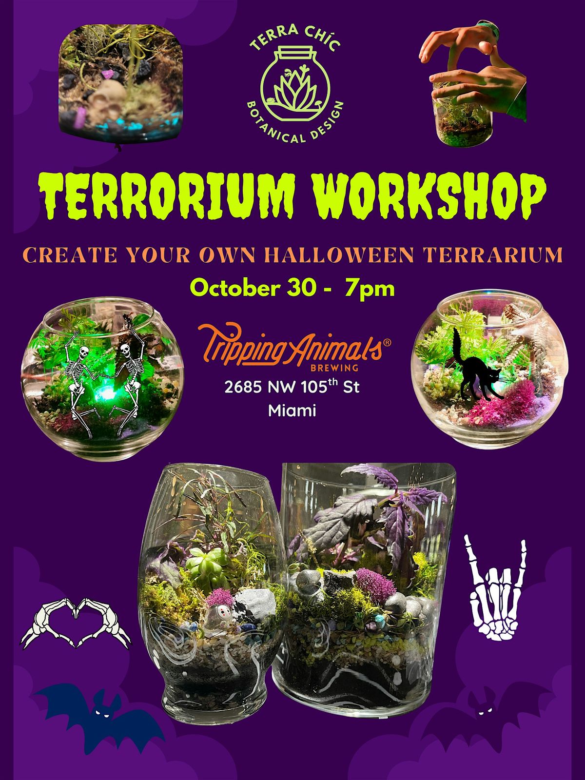 Halloween Terrarium "TERRORIUM" Workshop at Tripping Animals Miami