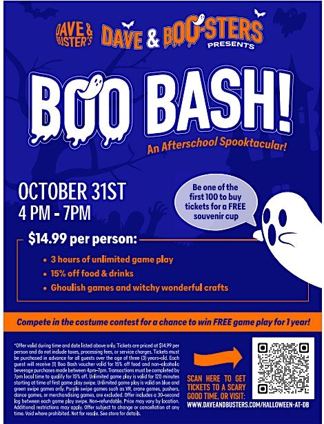 Boo-Bash at Dave and Buster's Providence!