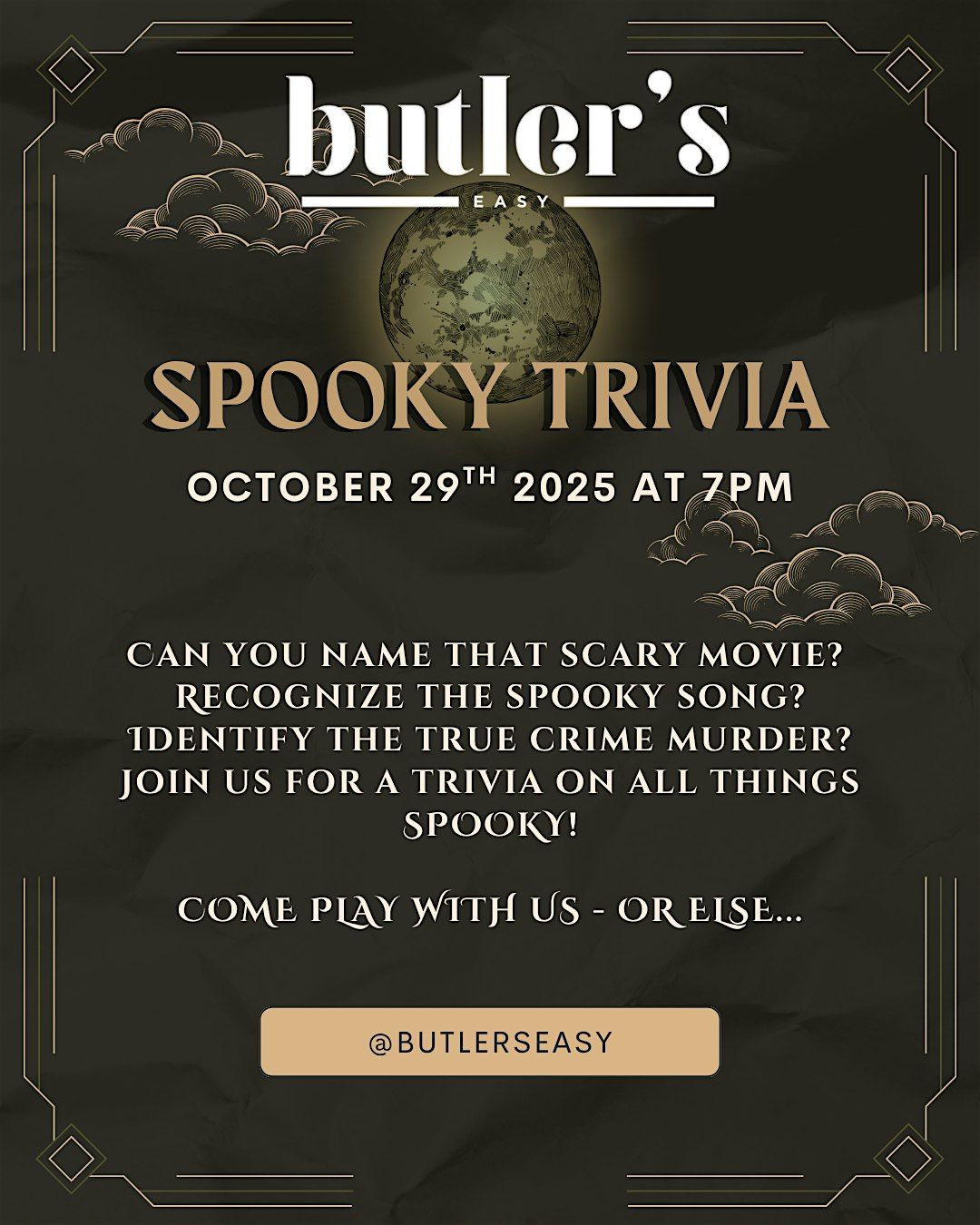 Spooky Trivia at Butler's Easy