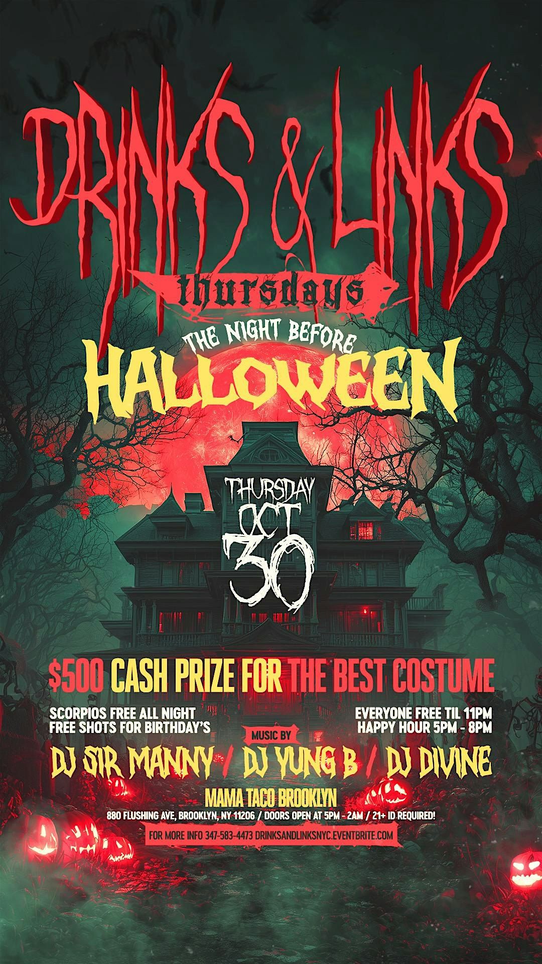 The Night Before Halloween At Mama Taco $500 Cash Giveaway Oct.30th