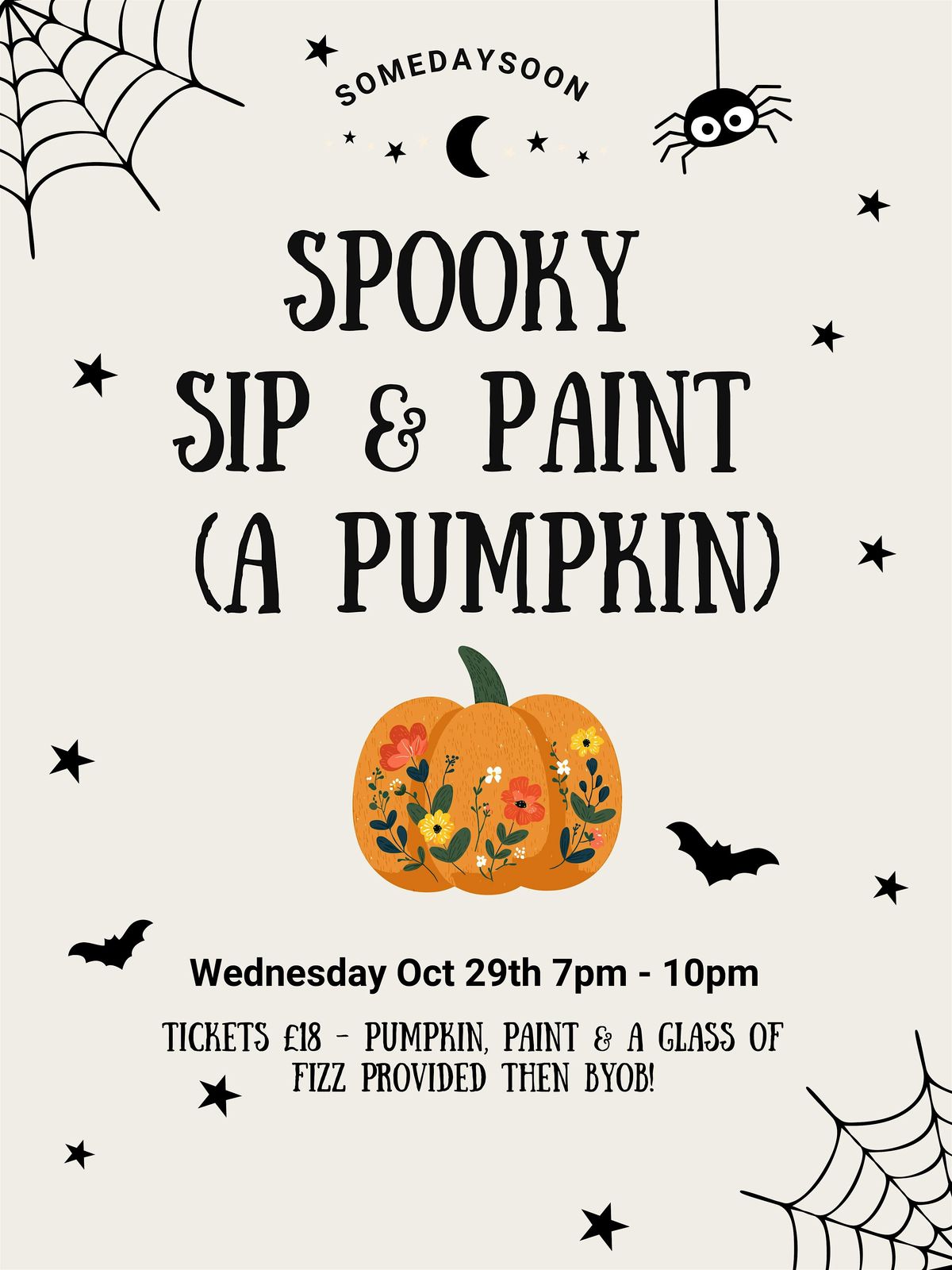 Spooky Sip & Paint (a pumpkin)
