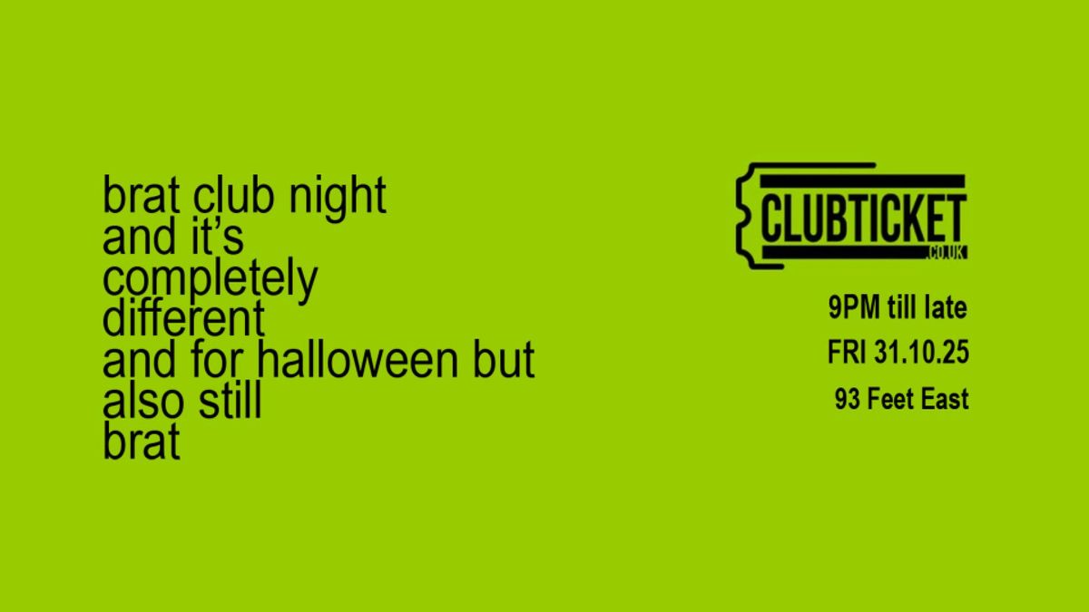Brat-oween Rave at 93 Feet East \/\/ Halloween Brat Party 2025