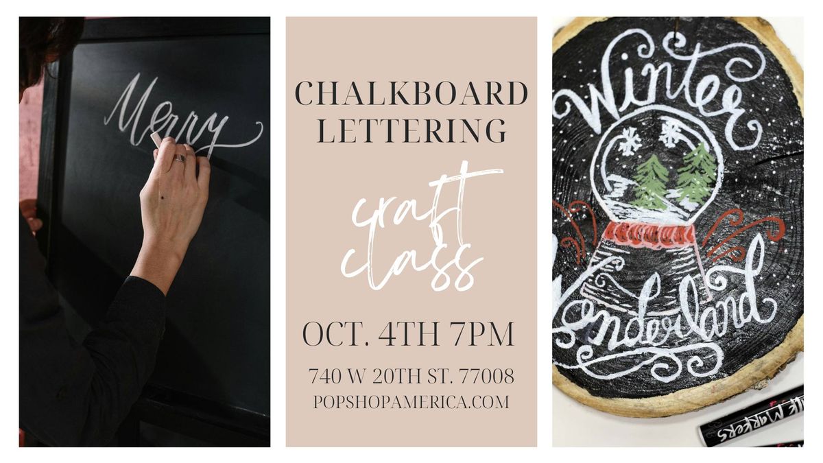 Chalkboard Lettering Craft Class