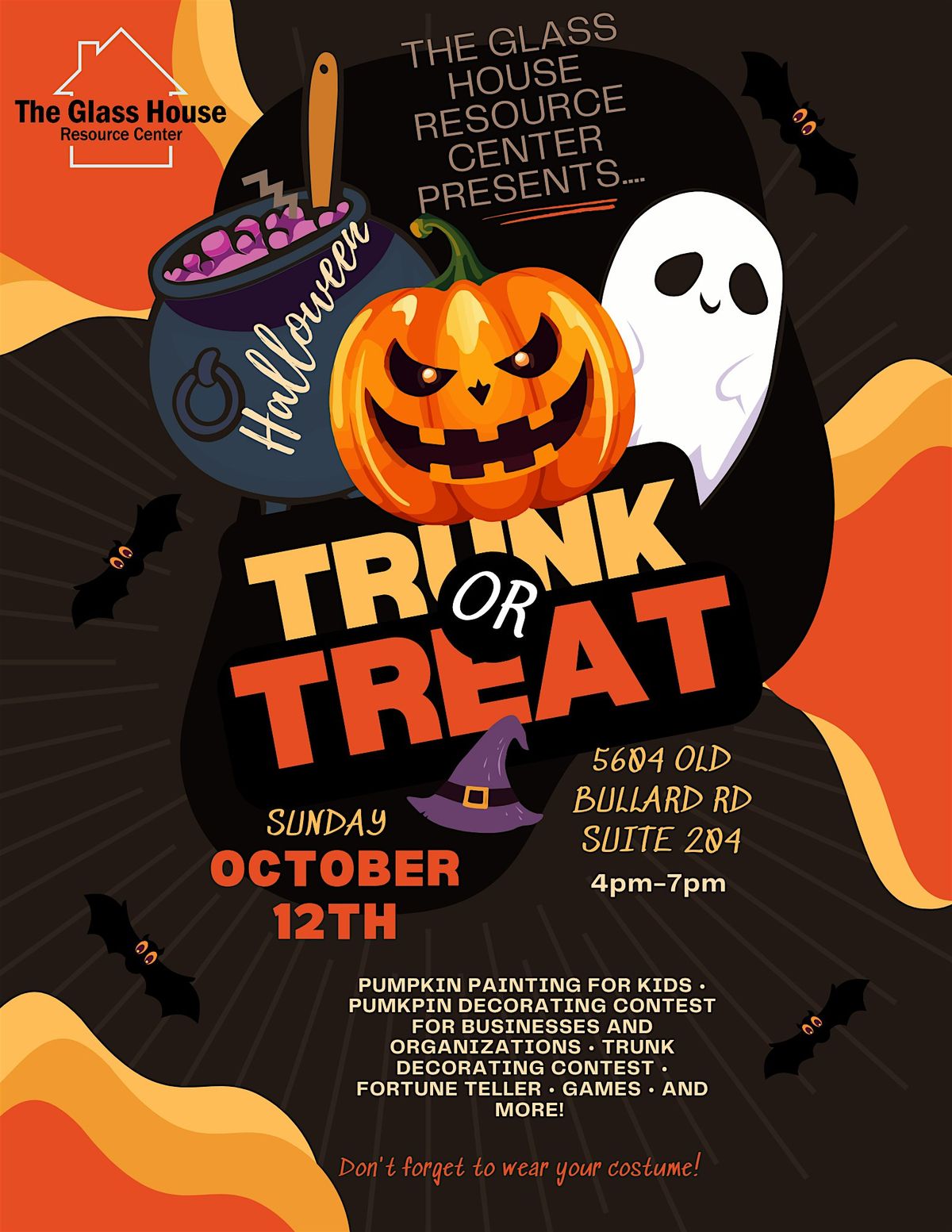 The Glass House Resource Center first annual Trunk or Treat