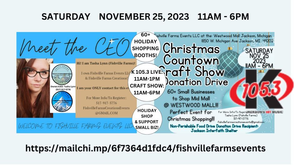 Fishville Farms Countdown to Christmas Craft Show & Donation Drive