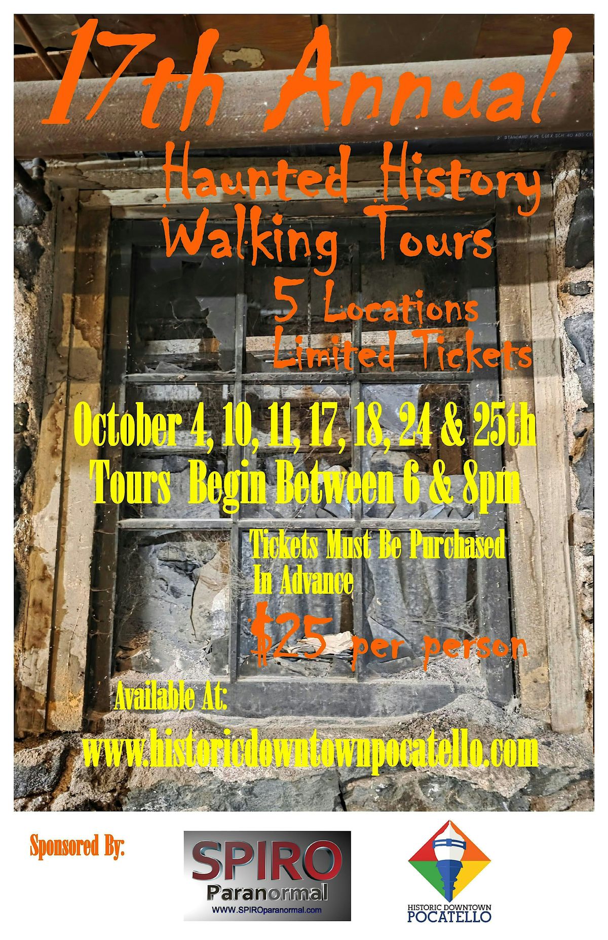 Haunted Tour Saturdays 8pm