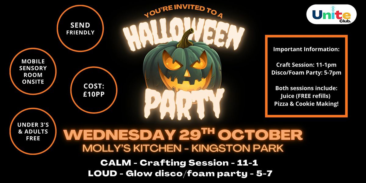Unite Club - HALLOWEEN - WEDNESDAY 29TH - KINGSTON PARK - DISCO\/FOAM PARTY