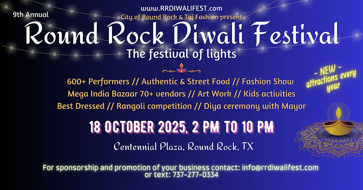 Round Rock Diwali Festival 2025 - Festival of Lights
