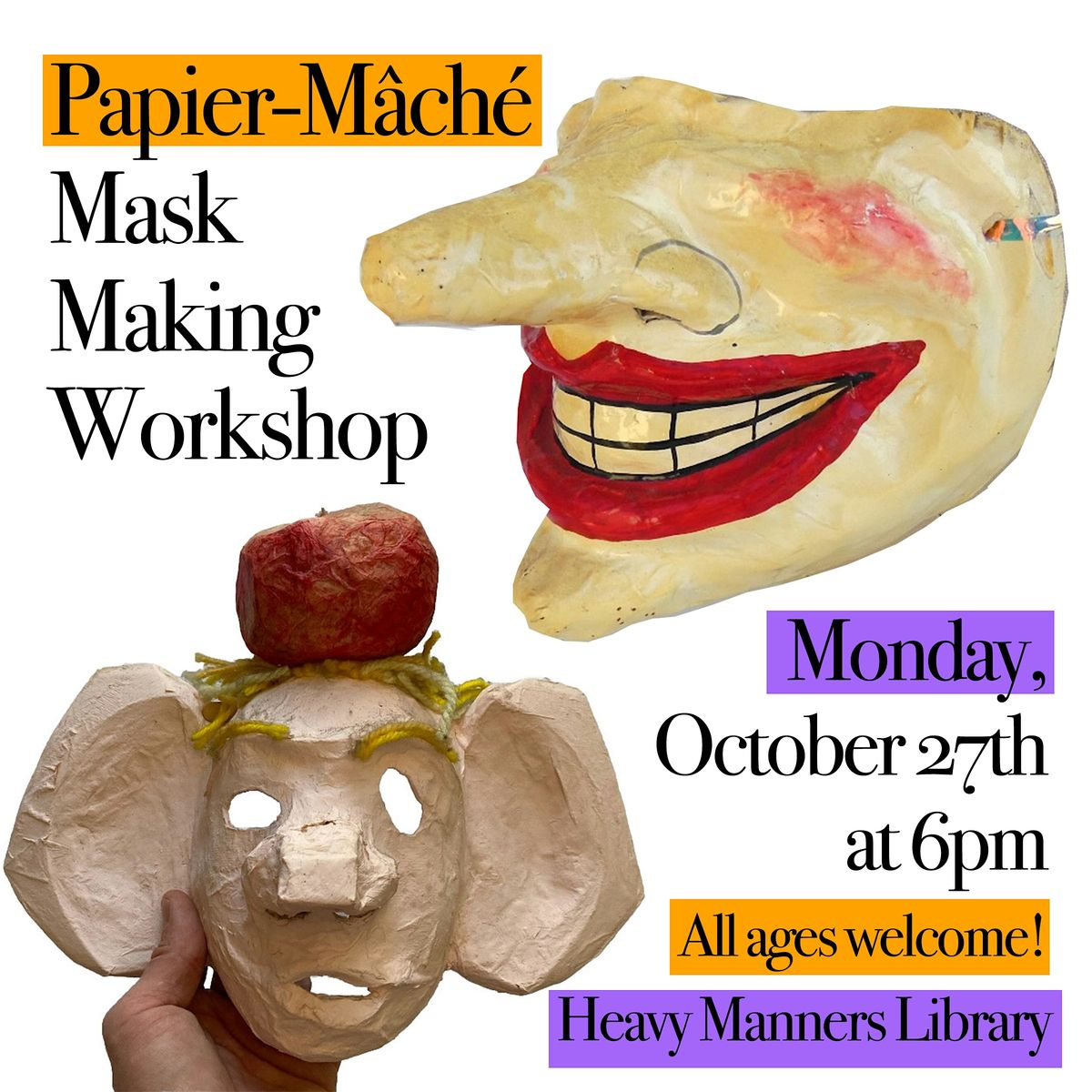 Papier-M\u00e2ch\u00e9 Mask Making Workshop