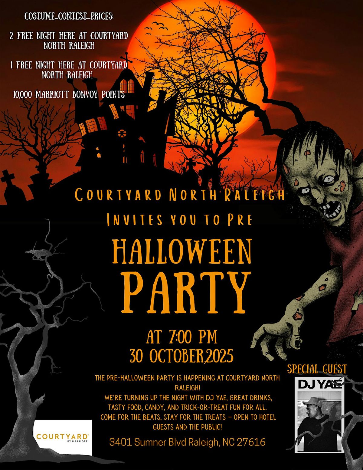 Courtyard North Raleigh Pre Halloween Costume Party