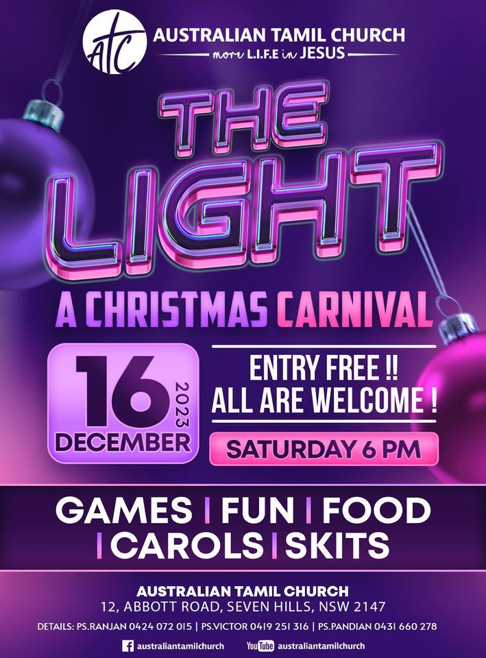 The Light Christmas Carnival Seven Hills, NSW Australian Tamil